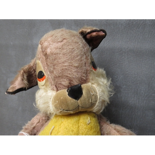 92 - A VINTAGE MERRYTHOUGHT MUSICAL 'THUMPER' SOFT TOY, H 41 cm, together with a musical Music Reuge bear... 