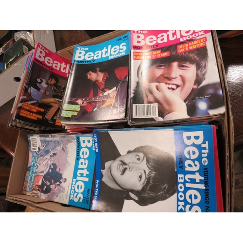 171 - A BOX CONTAINING CIRCA TWO HUNDRED BEATLES MONTHLY BOOK AND BEATLES APPRECIATION SOCIETY MAGAZINES, ... 