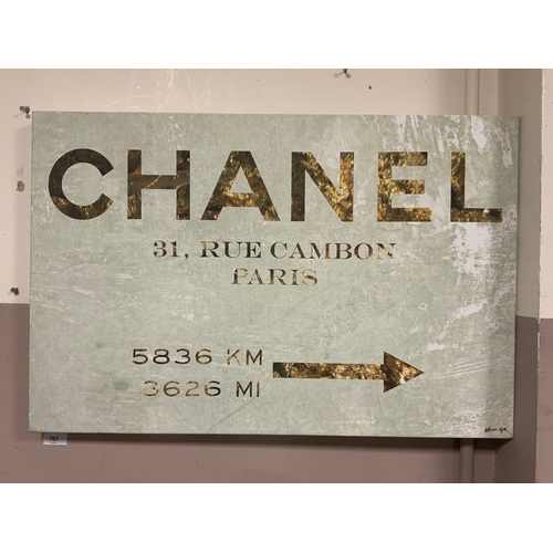 707 - A modern Chanel canvas print 50.5 x 75 cm