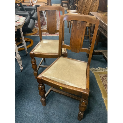 741 - A set of four 20th century oak solid dining chairs - Note two shown in image