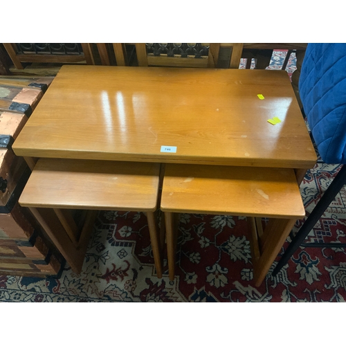 746 - A mid-century teak nest of tables