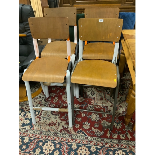 761 - A near set of four industrial style stools