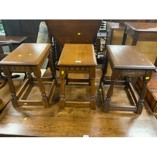 774 - Three small oak joint style stools