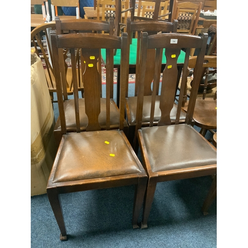 790 - A set of four oak 20th century dining chairs