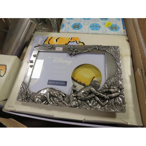 86 - Two trays of mainly Royal Selangor boxed pewter giftware, to include Disney Showcase Winnie The Pooh... 