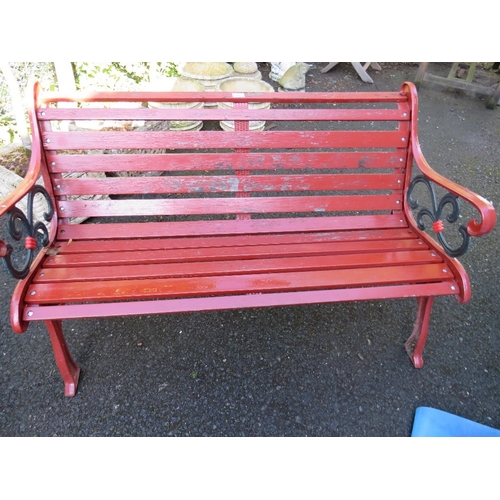 607 - A cast iron bench