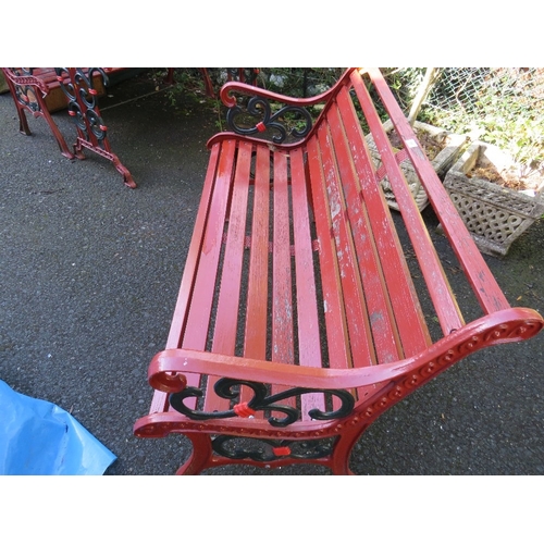 607 - A cast iron bench