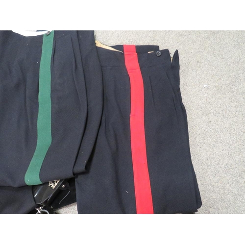 120 - Three 1950;s and earlier military uniform woolen trousers, together with two modern black composite ... 