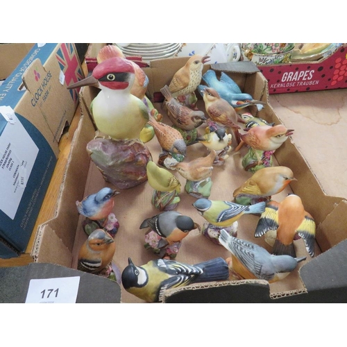 171 - A small tray of Royal Worcester ceramic bird figures