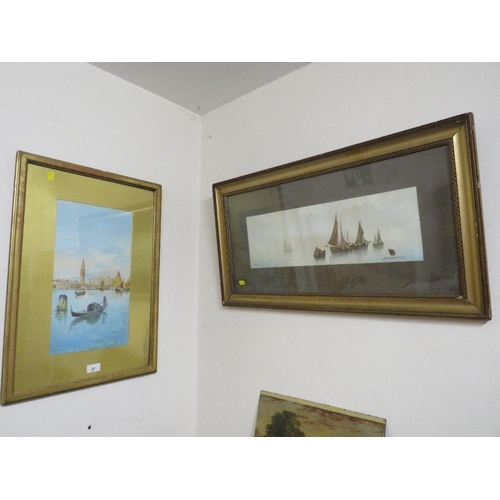 22 - Bonomi signed framed and glazed watercolour Venetian scene together with a framed and glazed Garman ... 