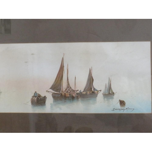 22 - Bonomi signed framed and glazed watercolour Venetian scene together with a framed and glazed Garman ... 