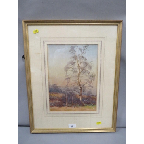 23 - William E. Wigley watercolour unsigned wooded landscape