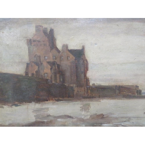 28 - Indistinctly signed early to mid 20th century, framed, oil on canvas impressionist study of Lerwick ... 