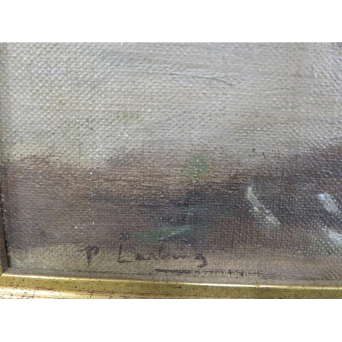 28 - Indistinctly signed early to mid 20th century, framed, oil on canvas impressionist study of Lerwick ... 