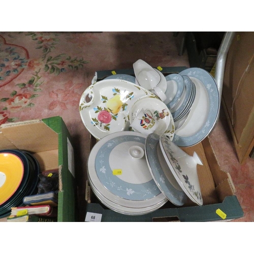 68 - Five assorted trays of ceramics to include Royal Albert etc