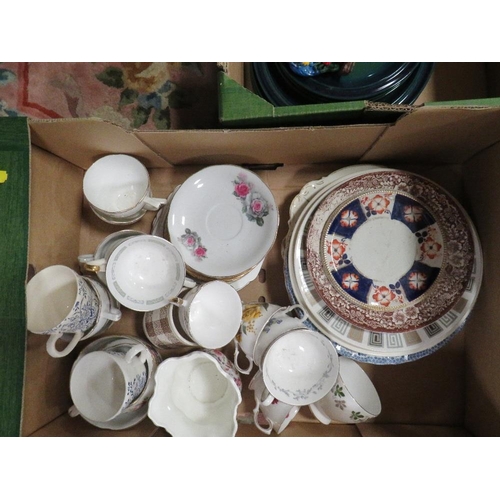 68 - Five assorted trays of ceramics to include Royal Albert etc