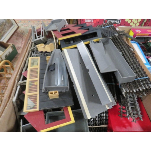 83 - Four trays of model railway to include Hornby, Airfix etc