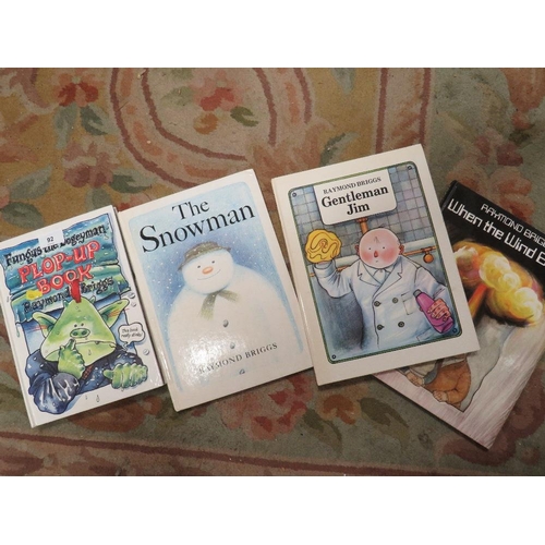 92 - A tray of children's books to include a collection of Raymond Briggs mainly first edition hard back ... 