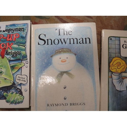 92 - A tray of children's books to include a collection of Raymond Briggs mainly first edition hard back ... 