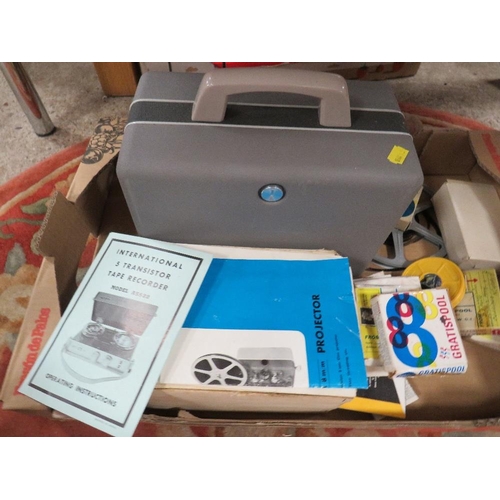 93 - A quantity of audio visual equipment to include a selection of vintage slides