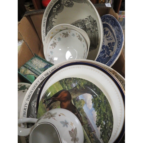 99 - Three boxes of Royal Albert Wedgwood etc