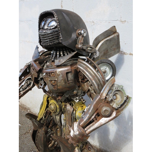 602 - A large 'scratch built 'Scrap Metal' transformer / robot model, made from car parts, motorcycle and ... 