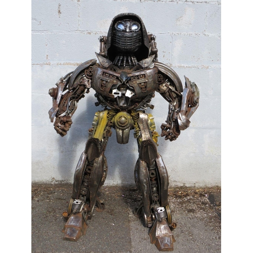 602 - A large 'scratch built 'Scrap Metal' transformer / robot model, made from car parts, motorcycle and ... 