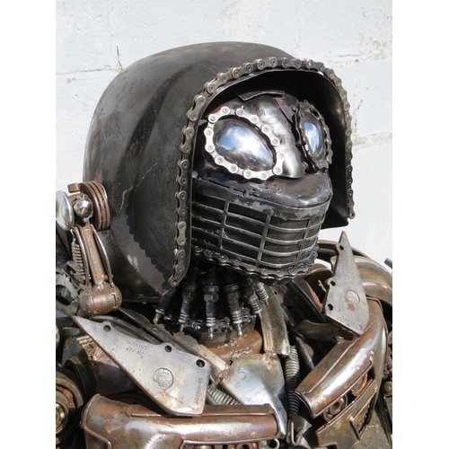 602 - A large 'scratch built 'Scrap Metal' transformer / robot model, made from car parts, motorcycle and ... 