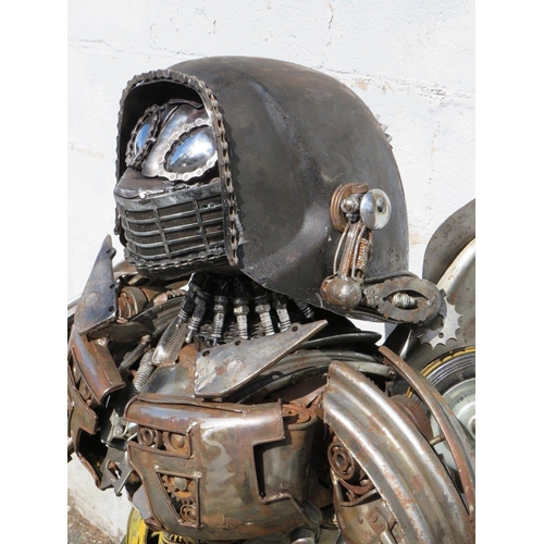 602 - A large 'scratch built 'Scrap Metal' transformer / robot model, made from car parts, motorcycle and ... 