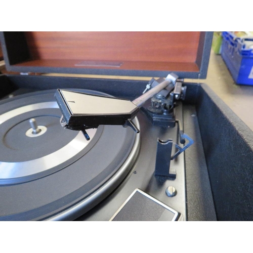 618 - A Hacker GP45 Grenadier portable record player with a Hacker SA45 amplifier speaker A/F