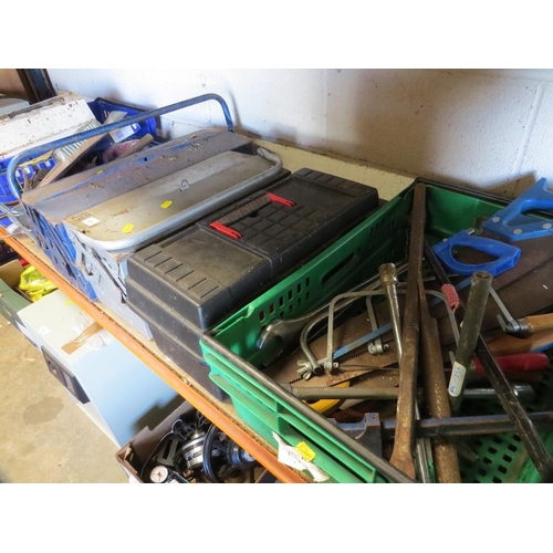 645 - A large selection of tools and tool boxes with contents - crates not included