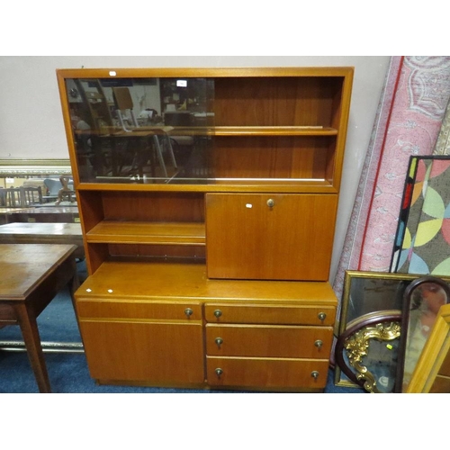 799 - A small retro McIntosh teak wall unit cabinet