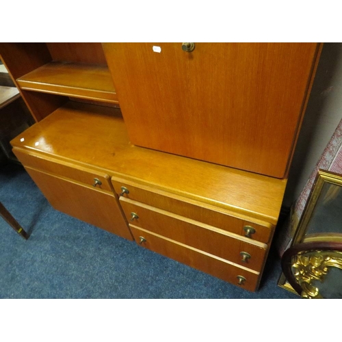 799 - A small retro McIntosh teak wall unit cabinet