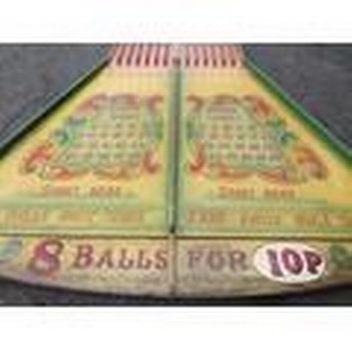 98 - A MID 20TH CENTURY PAINTED WOOD FAIRGROUND ROLL A BALL GAME BOARD, mainly in green and yellow, 145 c... 