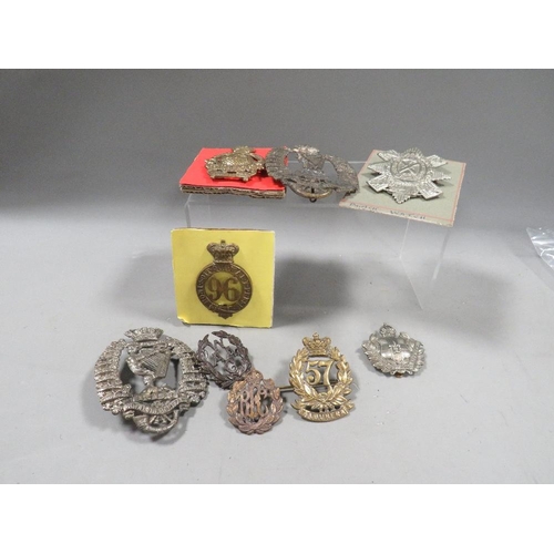 507 - A quantity of military helmet plates and badges