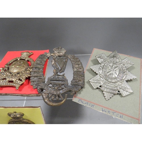 507 - A quantity of military helmet plates and badges