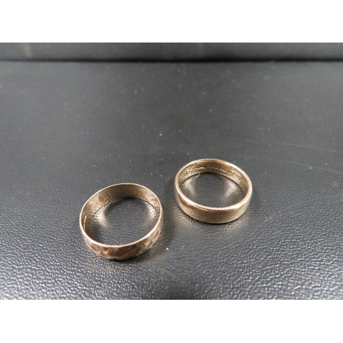 Two hallmarked 9 carat gold wedding bands approx. combined weight 5.1g