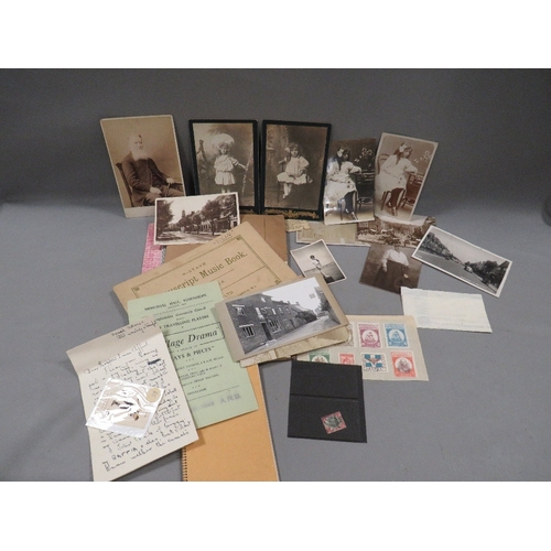 506 - Antique postcards, stamps ephemera etc