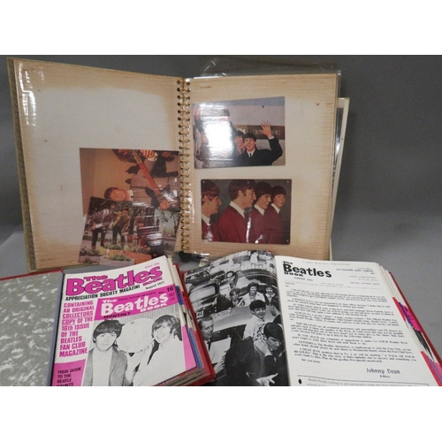 515 - Three folders of Beatles memorabilia to include postcards, magazines etc