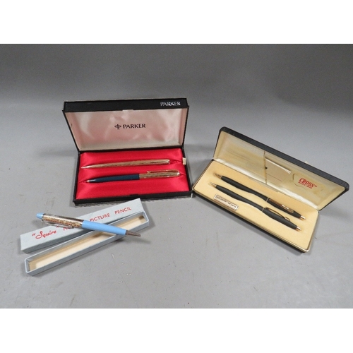 A selection of collectable pens to include Parker