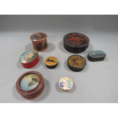 541 - A small tray containing 8 vintage decorative pill and snuff boxes