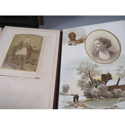 552 - Three vintage photograph albums and contents to include a shibayana example