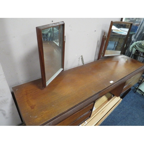 710 - A mid-century White and Newton Ltd teak dressing table W 164 cm