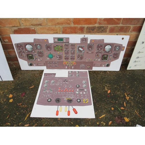 2 - Helicopter interest - Four large hard backed wall diagrams to include a Puma 2A935 cockpit instrumen... 