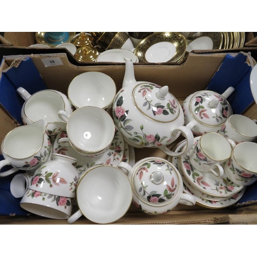 58 - A tray of Wedgwood Hathaway rose tea/dinner ware