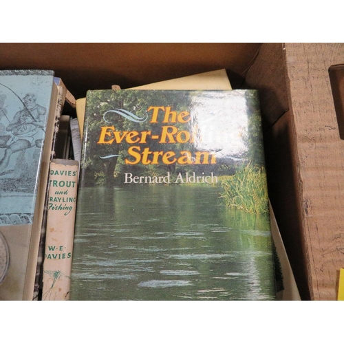 64 - A tray of vintage fly fishing angling books