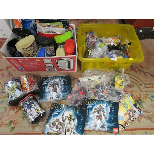 73 - Two trays of Lego Bionicle's