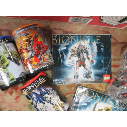 73 - Two trays of Lego Bionicle's