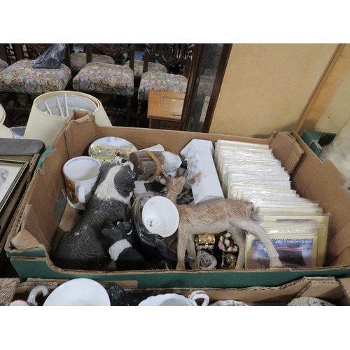 120 - Four trays of mixed ceramics and glassware