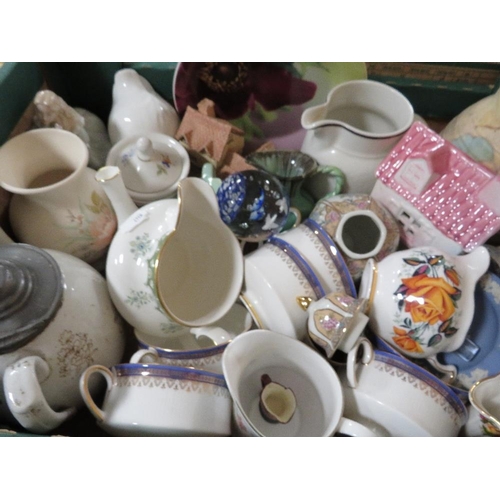 120 - Four trays of mixed ceramics and glassware